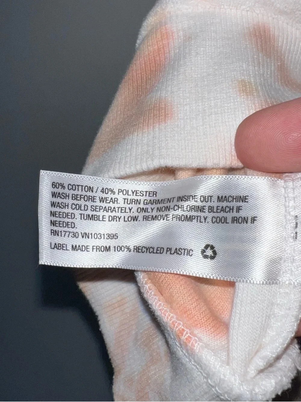 wild fable White Hoodie with Peach Tie-Dye Accents - Picture 5 of 5